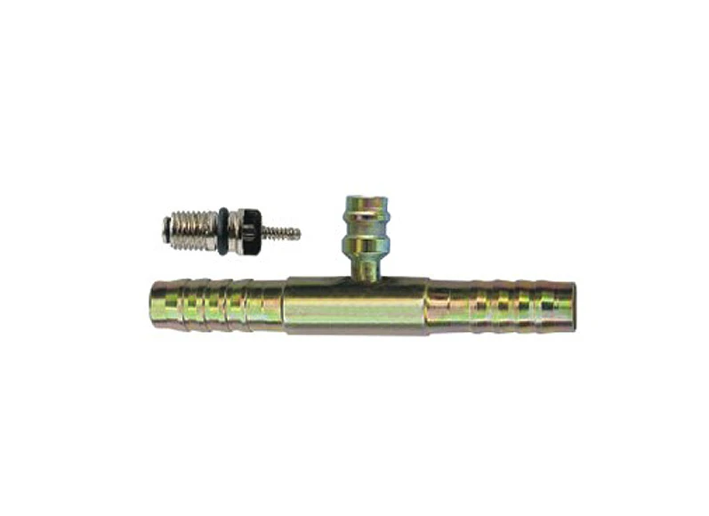 A/C Fitting Iron through pipe with R134a high & low pressure valve M30400544