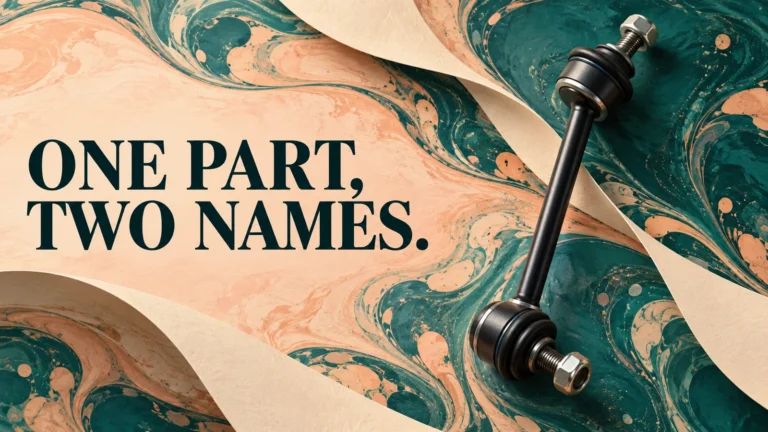 Petrol-green and peach marbled-paper cover with a generic stabilizer link and ONE PART, TWO NAMES.