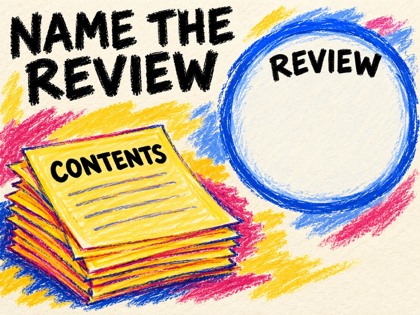 Separate wax-pastel document fields labeled Contents and Review illustrate keeping a packing commitment and interface decision identifiable.